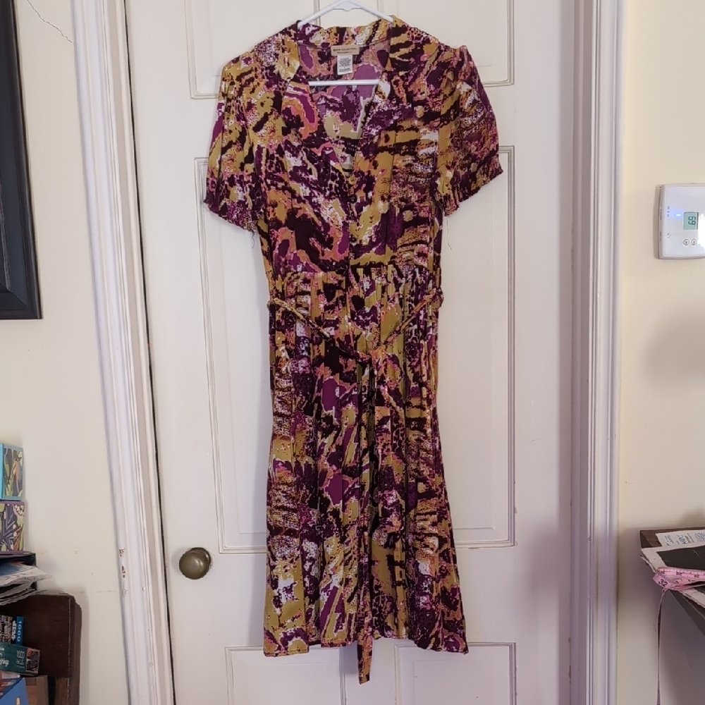 Vibrant button-top dress with built-in tulle skirt